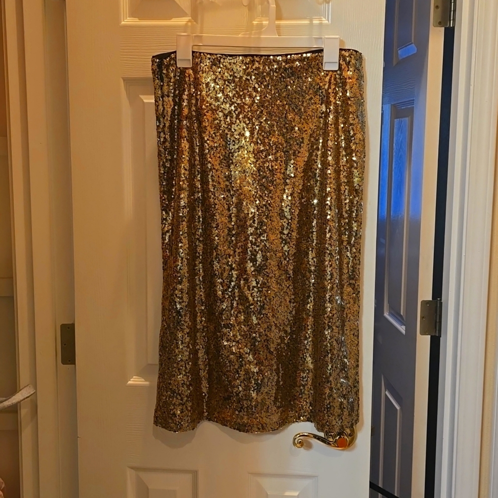 Gold sequin skirt